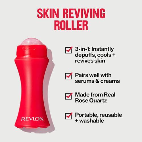 Revlon Skin Reviving Face Roller with Rose Quartz - Depuffs & Cools Skin