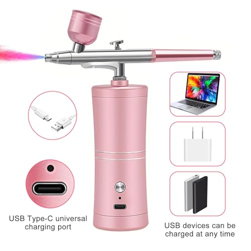 Jadeshay Airbrush Kit with Rechargeable Compressor - 0.4mm Nozzle