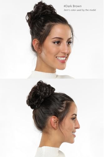 Rose bud Messy Bun Hair Pieces For Women Hair Bun Extension Updo Curly Messy Bun Scrunchie