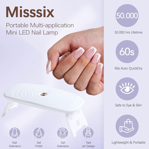 Misssix French Tip Press On Nails Kit 160Pcs Short Square