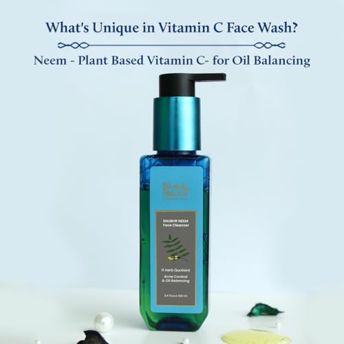 Blue Nectar Anti Aging Saffron Face Moisturiser for Women (1.7 Fl Oz) Paried with Vitamin C Neem Face Cleanser for youthful, radiant skin(3.38Fl Oz)