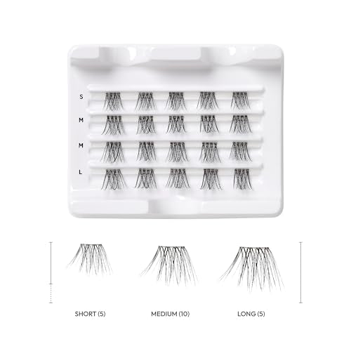 i•ENVY Faux Mink Cluster Lashes Clear Band Extended