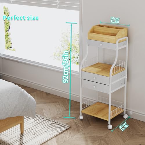 HapiRm Makeup Organizer Cart with Drawers – Vanity Storage for Skincare & Cosmetics