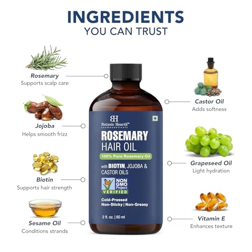 Botanic Hearth Rosemary Oil for Hair Growth with Biotin - 2 fl oz