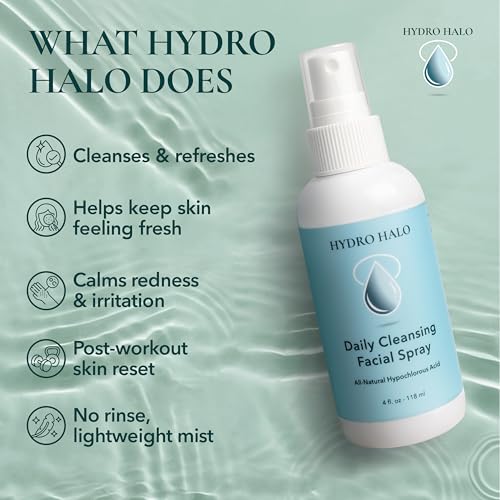 0.02% Hypochlorous Acid Spray for Face & Skin ? Hydrating Facial Mist, Calm Redness & Irritation, Post-Workout, pH Balanced, No Alcohol, Daily Skin Care, Made in USA, 4 Oz