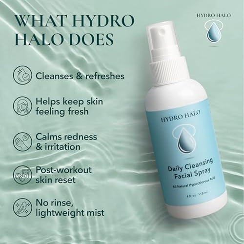 0.02% Hypochlorous Acid Spray for Face & Skin ? Hydrating Facial Mist, Calm Redness & Irritation, Post-Workout, pH Balanced, No Alcohol, Daily Skin Care, Made in USA, 4 Oz