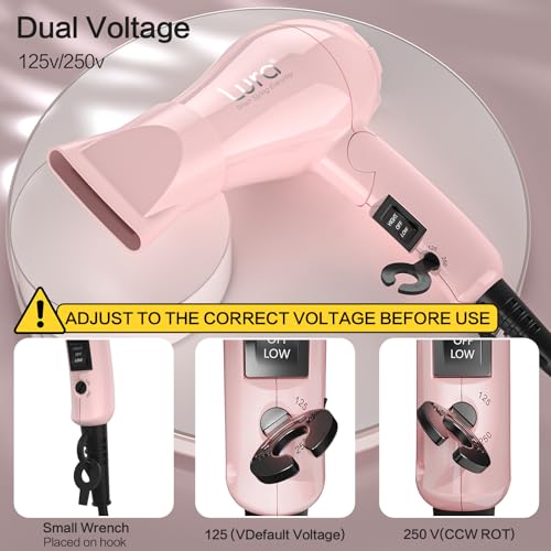 LURA Foldable Travel Hair Dryer 1200W Dual Voltage