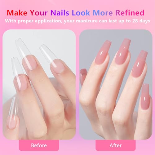 BETE Medium Almond Clear Acrylic Nail Tips - 224 Pcs, 16 Sizes