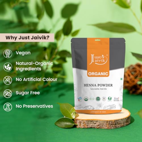Just Jaivik Organic Henna Powder for Hair – 227g
