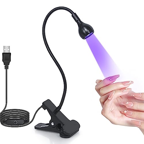 UV Nail Lamp with Gooseneck & Clamp, 4-Level Dimming