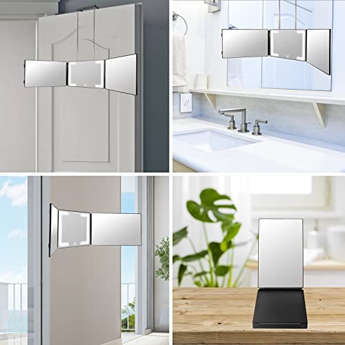 3-Way Mirror with Ring Light for DIY Hair Cutting