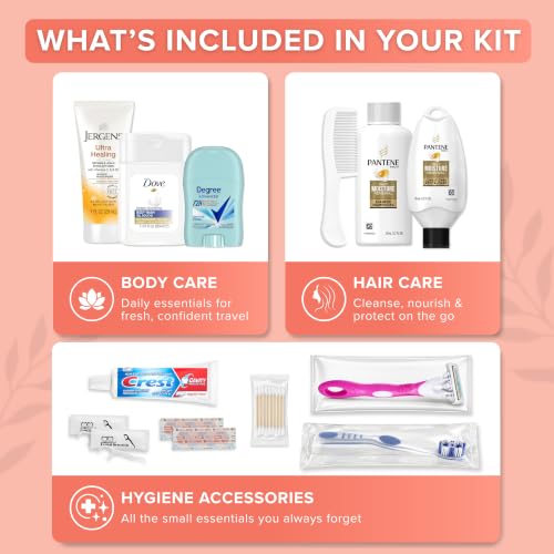 Women's Travel Toiletry Kit – 15-Piece TSA-Compliant