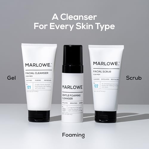 Marlowe Facial Scrub for Men - Gentle Exfoliator with Apricot & Pumice, 6 oz