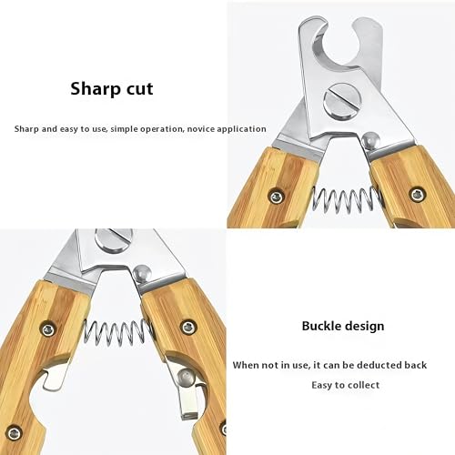 CooCoo Baby Nail Clippers for Dogs and Cats - Pet Grooming Tool with ABS Handle and Stainless Steel Blade, Eco-Friendly Bamboo Look, Safe Grip, Cat Collar, Dog Nail Trimmers, Dog Shoes