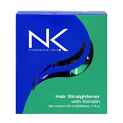 NK Hair Straightening Treatment with Keratin, 2-Step Keratin Hair Treatment for All Hair Type, Nourishes, Reconstructs, and Smooths Hair, 60ml, 4oz