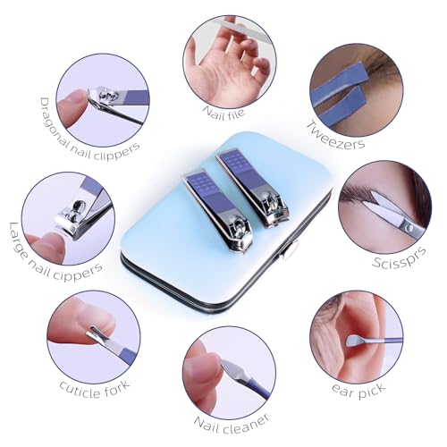 RedFlow 8-in-1 Manicure Set with Nail Clippers & Leather Case