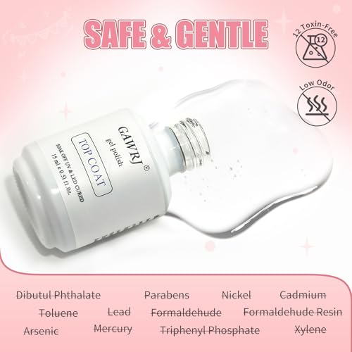 Gel Top Coat No Wipe 15ml - Ultra Glossy Long-Lasting UV/LED Curing for Nail Art - Pack of 1