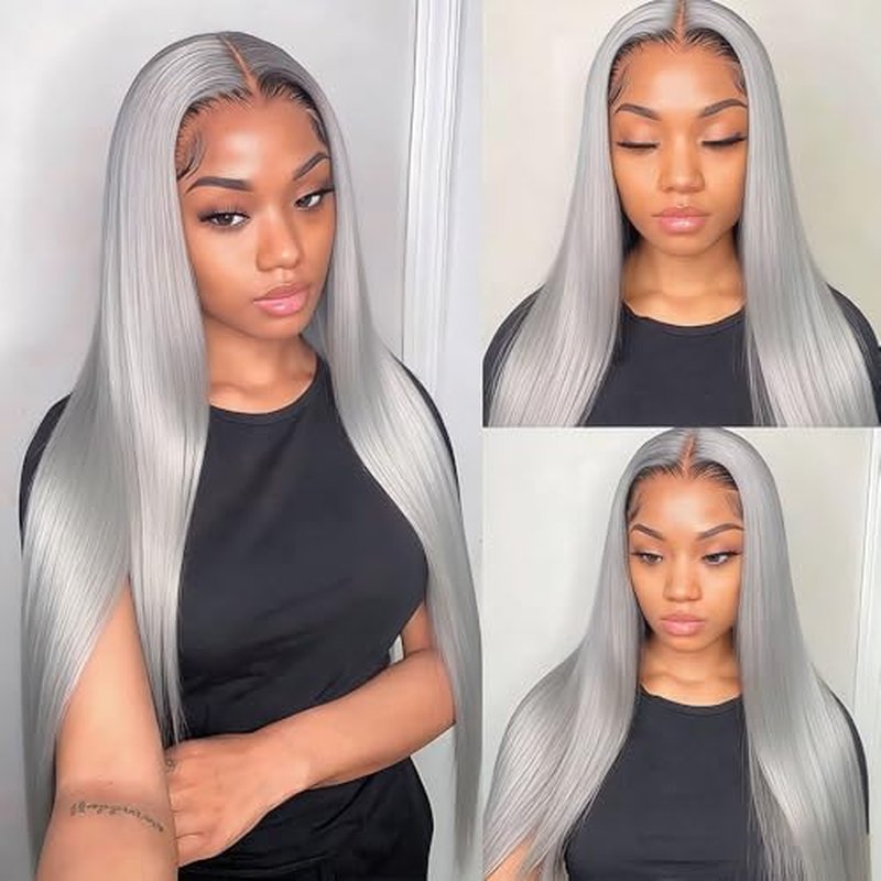 Brazilian Grey Straight Hair 3 Bundle Set 16-20 Inch