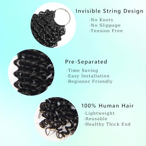 Deep Wave Crochet Hair 14" 100g Human Hair 80 Strands