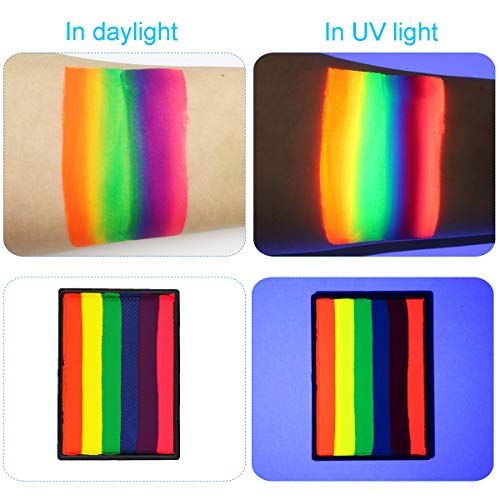 Bowitzki Split Cake Face Paint 50g - Water Based UV Neon