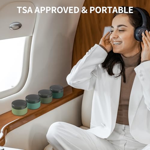 ME.FAN TSA Approved Travel Containers - Leak-Proof Silicone Jars, 1.5 oz, 4 Pack