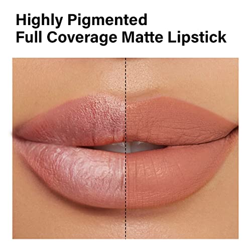 CARSLAN Matte Lipstick Hydrating Lip Color Makeup, Highly Pigmented Lipstick with Moisturizing Formula, Lightweight, Smooth, M26