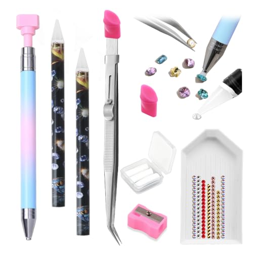 9 PCS Rhinestone Picker Tool Set with Wax Pen & Tweezers