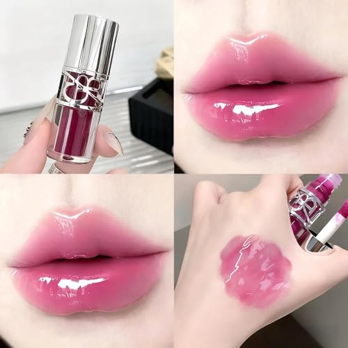 4Pcs Glitter Lip Gloss Set,High Shine Hydrating Long Lasting Non-Sticky Vegan Tinted Formula,Glossy Finish Glass Like Shine Lip Gloss for Women Girls