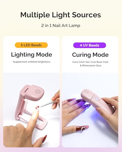 MelodySusie Cordless UV LED Nail Lamp with Foldable Stand