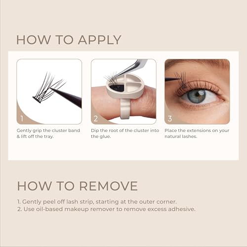 KISS Lash Atelier Professional Lash Extension Kit, ¡®Natural¡¯, Pre-Mapped False Eyelashes, 46 Lash Clusters & 36 Individual Lashes, Last For Up To 7 Days, Glue Ring, Applicator