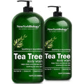New York Biology Tea Tree Body Wash for Men and Women - Moisturizing Body Wash Helps Soothe the Skin - Refreshing and Hydrating Cleanser for Body and Feet - 16.9 Fl Oz (Pack of 2)