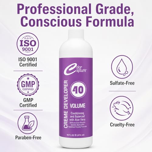 40 Volume Cream Hair Developer with Aloe Vera - Professional Color Lift