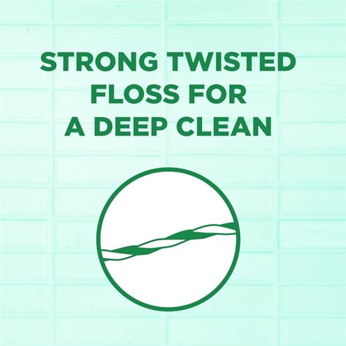 GUM Twisted Mint Floss Picks - Twisted Threads, Shred-Resistant Floss, Easy Grip Handle, 90 Count