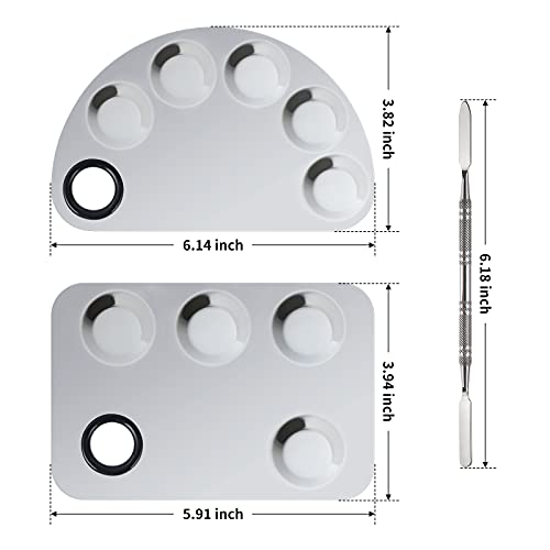 Stainless Steel Makeup Palette Set - 2 Pieces with Spatula Tools