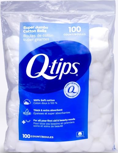 Cotton Balls Jumbo Pack for Beauty First Aid Baby Care - 100 Count - Thick Cotton