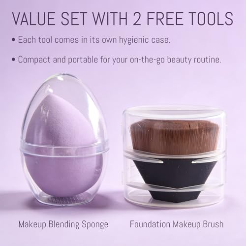 Waterproof Body Makeup with Brush & Puff - Full Coverage for Tattoos & Scars