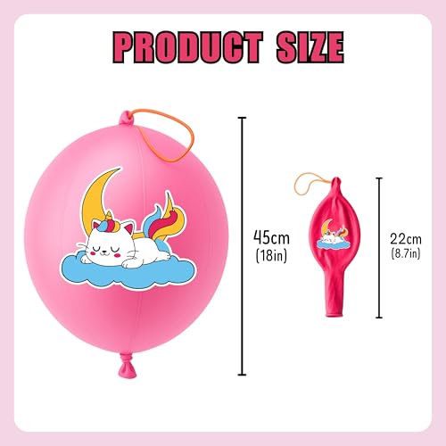 Caticorn Party Favors Set - 72 Pieces with Balloons & Tattoos