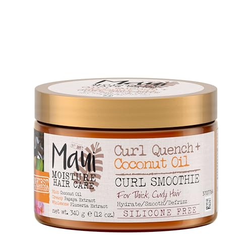 Maui Moisture Curl Quench Coconut Oil Hydrating Curl Cream, 12 oz