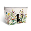 Black Cat Makeup Bag for Women - Travel Cosmetic Organizer