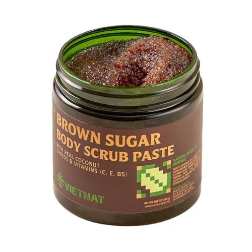 Exfoliating Brown Sugar Body Scrub with Coconut Shreds, Vitamins C, E & B5 ? Softens & Refreshes Look of Skin ? 8.8 oz