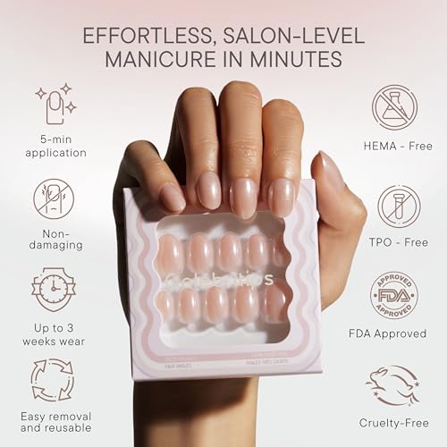 Celebritips Nail Art Press-Ons | Short Almond Nails, Reusable 16