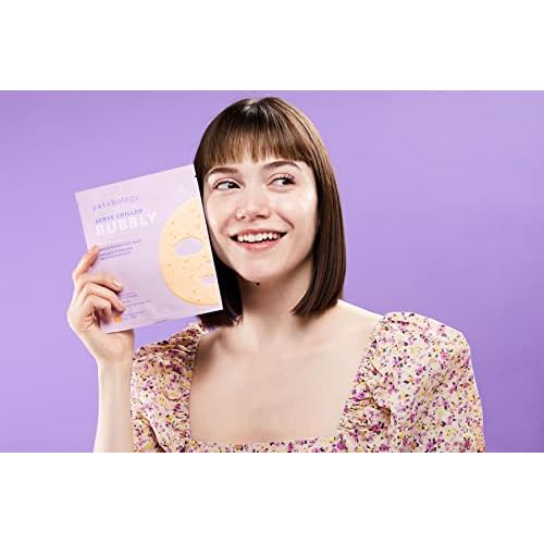 Patchology Brightening Gel Face Mask with Resveratrol and Niacinamide Bubbly - hydrogel Face Mask protects and brightens face while supporting an even skin tone. 1 count.