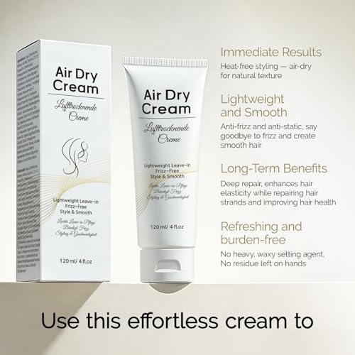 Air Dry Cream for All Hair Types - Heat-Free Styling, 4 oz
