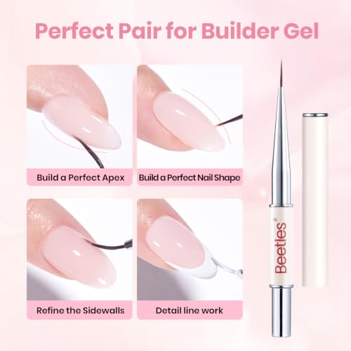 Beetles TPO-Free 8-in-1 Builder Gel for Nails with Brush - Nude Pink