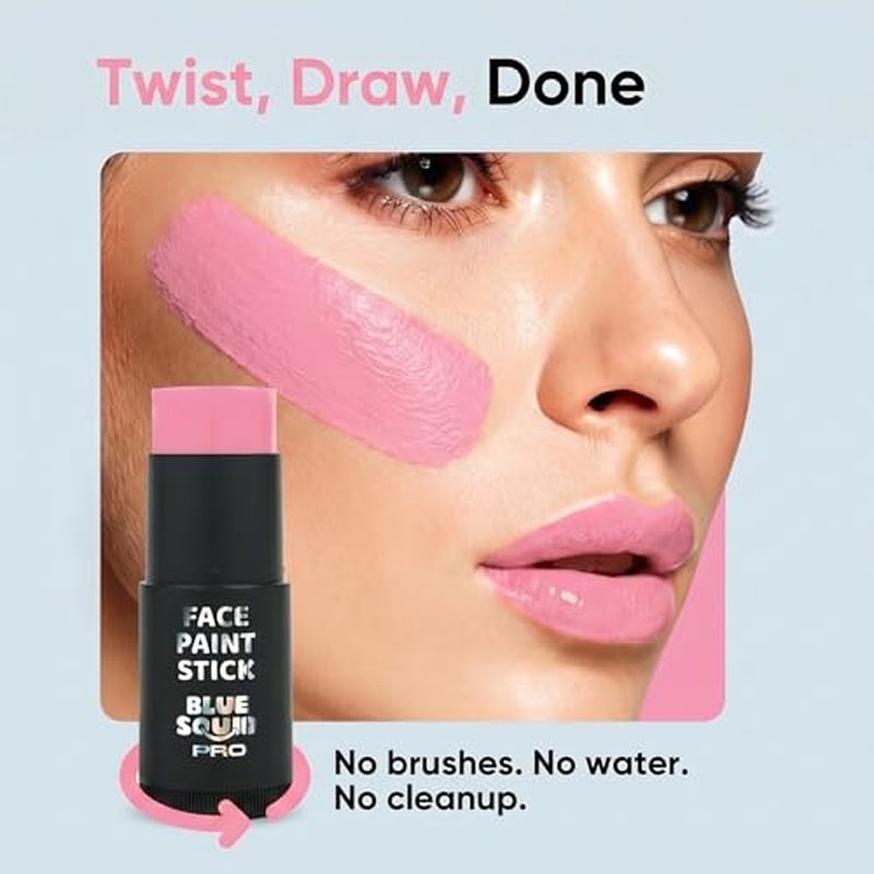 Blue Squid Pastel Pink Face Paint Stick - XL Waterproof Makeup