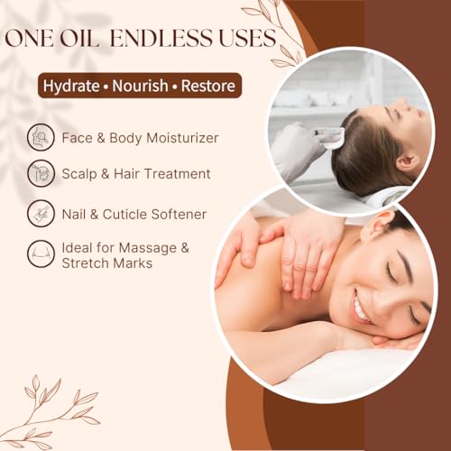 ISLA & FONTANE Jojoba Oil Set ? 67.6 Fl Oz (2L) | 100% Pure & Natural | Golden, Unrefined, Cold Pressed | 2 Dropper Bottles & Massager | Hexane-Free Carrier Oil for Skin, Hair, Face, Nails & Body