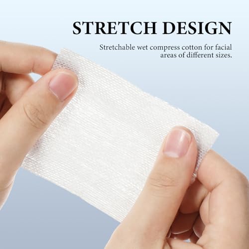 400Pcs Cotton Pads for Face, 4.72x3.93in Thin Facial Cotton Wipes, Stretchable Dry Toner Pads Soft Wipes for Womens, Makeup DIY Mask for Face