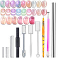 DANNEASY 10pcs Cat Eye Nail Magnet Set - Double-Head Magnetic Nail Art Tools (Variation 1)