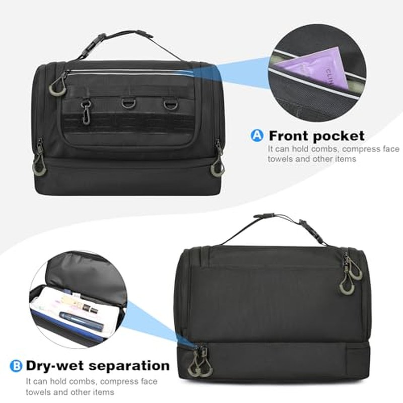 TANGCORLE Men's Travel Toiletry Bag - Waterproof Organizer with Multi-Pockets