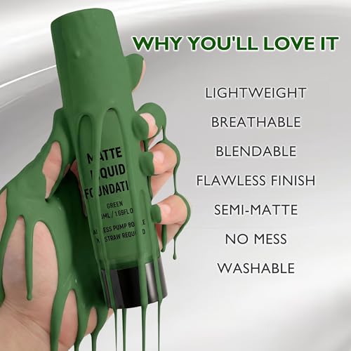 Green Face Paint Liquid Foundation - Full Coverage Makeup